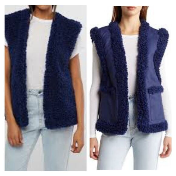 NWT WeWoreWhat reversible vest, “the Sherpa Reversible Vest”, which offers versa - Picture 1 of 9